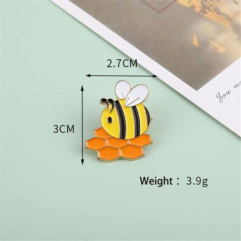 Cute Honey Bee Enamel Lapel Pins Funny Cartoon Insect Bee Wasp Brooches Pins for Women Girls Jacket Sweater Hat Cotated Pins Jewelry 4Pcs Set in Saudi Arabia