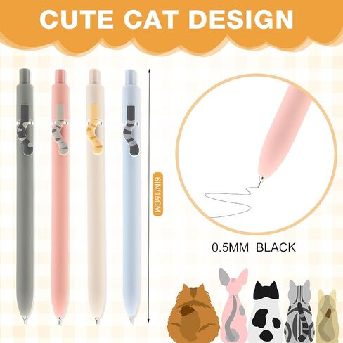 6 Pcs Cute Cat Stationery Set Pens Sticky Notes Makeup Bag Pencil Pouch for Girls Women Cat Lovers Christmas Gifts School Office Supplies in Saudi Arabia