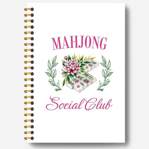 Guymn Mahjong Cocktail Notebook Journal, Gifts for Mah Jong Players Lovers, Cocktail Lover Gifts Journal, Trendy Funny Get Your Mahjong Hardcover Spiral Notebook 5.5x8.3 Inch in Saudi Arabia
