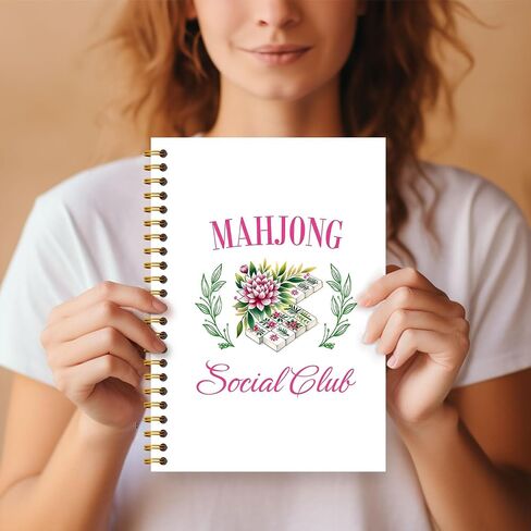 Guymn Mahjong Cocktail Notebook Journal, Gifts for Mah Jong Players Lovers, Cocktail Lover Gifts Journal, Trendy Funny Get Your Mahjong Hardcover Spiral Notebook 5.5x8.3 Inch in Saudi Arabia