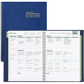 2026 Planner - Planner 2026 Weekly and Monthly, 11.38'' x 8.74'', 2026 Calendar Leather Planner, JAN 2026 - DEC 2026, Daily Hourly Appointment Book, To Do List, Monthly Tabs, Faux Soft Leather, Back Pockets - Brown in Kuwait