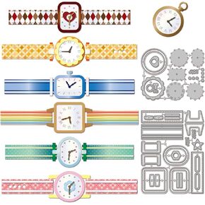 GLOBLELAND Vintage Pocket Watch Clock Cutting Dies for Card Making Wrist Watch Metal Die Cuts Flowers Shapes Cuts Stencils for DIY Embossing Paper Cuts Scrapbooking Decor in Saudi Arabia