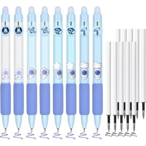 Baytory 18PCS Ambelable Ambels ، 8pcs أقلام الحبر الأزرق و 10pcs عبوات سوداء ، قلم لطيف قابل للسحب مع ممحاة ، نقطة دقيقة 0.5 ملم ، قلم حبر هلام جاف سريع ، لألغاز الكلمات المتقاطعة (الوردي) in Kuwait
