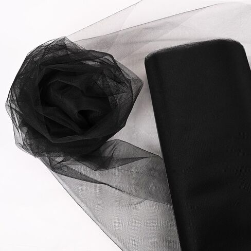 Black Tulle Ribbon Roll 54in × 10 ياردة - مثالية ل DIY هدية التغليف الزفاف دش الطفل in Kuwait