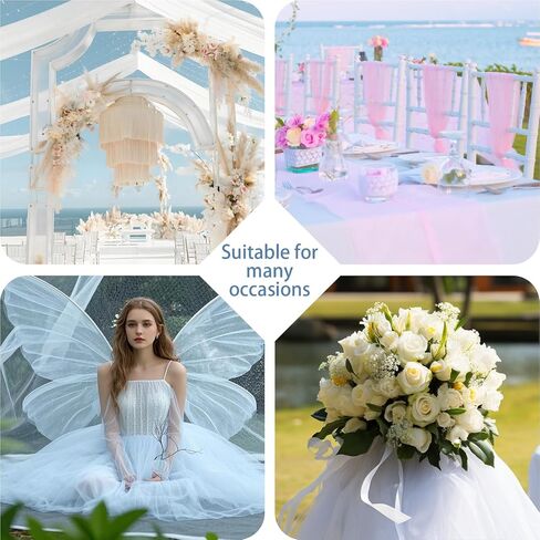 Black Tulle Ribbon Roll 54in × 10 ياردة - مثالية ل DIY هدية التغليف الزفاف دش الطفل in Kuwait