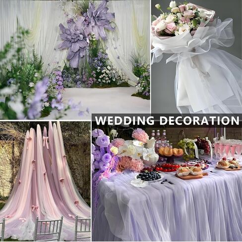 Black Tulle Ribbon Roll 54in × 10 ياردة - مثالية ل DIY هدية التغليف الزفاف دش الطفل in Kuwait