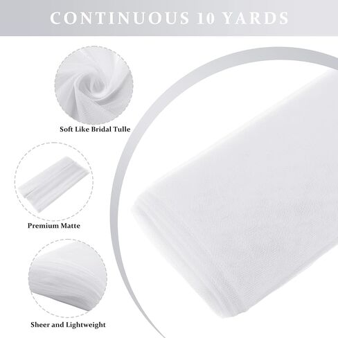 Black Tulle Ribbon Roll 54in × 10 ياردة - مثالية ل DIY هدية التغليف الزفاف دش الطفل in Kuwait