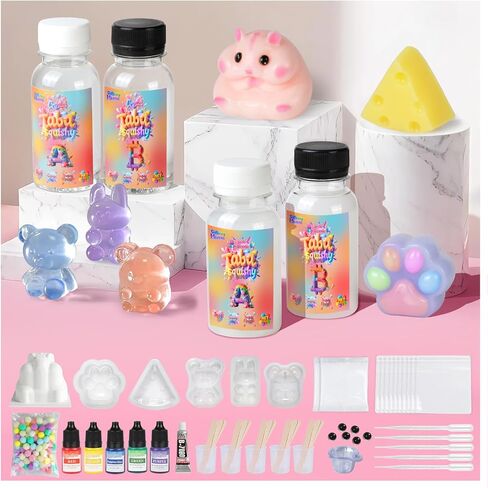 GiftMiyhime Taba Squishy Making Kit - مجموعتان مختلفتان من السيليكون A+B (واضح وشفاف) للمبتدئين لإنشاء أنماط اسفنجي مختلفة in Saudi Arabia
