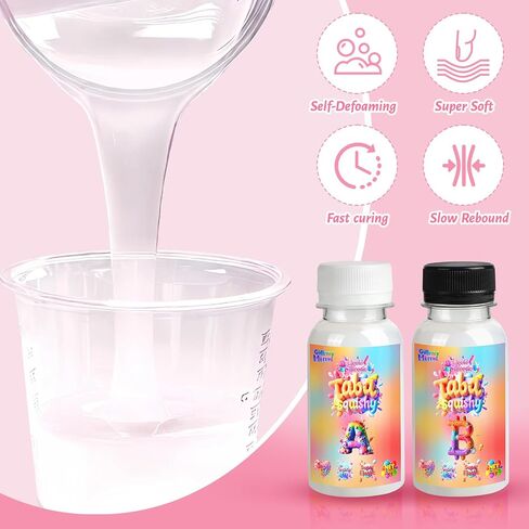 GiftMiyhime Taba Squishy Making Kit - مجموعتان مختلفتان من السيليكون A+B (واضح وشفاف) للمبتدئين لإنشاء أنماط اسفنجي مختلفة in Saudi Arabia