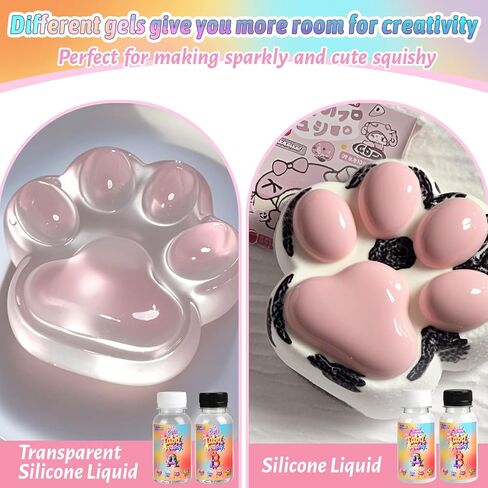 GiftMiyhime Taba Squishy Making Kit - مجموعتان مختلفتان من السيليكون A+B (واضح وشفاف) للمبتدئين لإنشاء أنماط اسفنجي مختلفة in Saudi Arabia