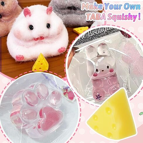 GiftMiyhime Taba Squishy Making Kit - مجموعتان مختلفتان من السيليكون A+B (واضح وشفاف) للمبتدئين لإنشاء أنماط اسفنجي مختلفة in Saudi Arabia