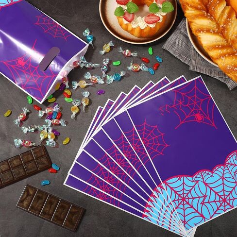أكياس هدايا 30pcs العنكبوت ، 9.84x6.5in أكياس الحفلات العنكبوت الأنيقة لعقد ملفات تعريف الارتباط للوجبات الخفيفة مع علاج الشوكولات in Saudi Arabia