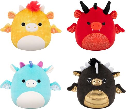 Squishmallows Original Dragon 4-Pack-Jazwares Plush الرسمية (Little) (Amazon Exclusive) in Saudi Arabia