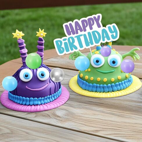 41 PCS Cartoon Monster Mini Balls Cake Toppers Green Purple Silver Foam Foam Ball Diy Cake Cakes Decoration لعيد ميلاد سعيد لوازم حفلة استحمام الطفل in Kuwait