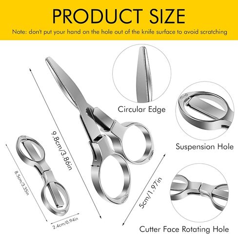 3 Pack Folding Scissors Keychains, Stainless Steel Portable Mini Pocket Travel Scissors, Multi Purpose Small Badge Scissor for Travel Office Craft Sewing Fishing(Gold, Silver, Rose Gold) in Saudi Arabia