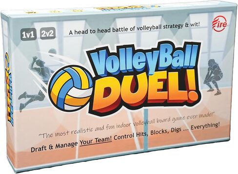 Action & Strategy Volleyball Board Game | Indoor Theme | Ages 13+ | 2 Players | 1v1 or 2v2 | Average Playtime 15 Minutes | Gift for Volleyball Players and Fans in Saudi Arabia