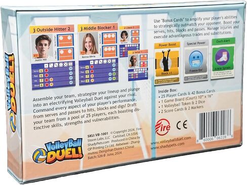 Action & Strategy Volleyball Board Game | Indoor Theme | Ages 13+ | 2 Players | 1v1 or 2v2 | Average Playtime 15 Minutes | Gift for Volleyball Players and Fans in Saudi Arabia