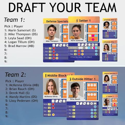 Action & Strategy Volleyball Board Game | Indoor Theme | Ages 13+ | 2 Players | 1v1 or 2v2 | Average Playtime 15 Minutes | Gift for Volleyball Players and Fans in Saudi Arabia