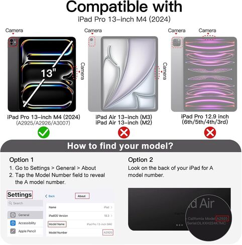 JETech Clear Case for iPad Air 13-Inch M2 (2024), Anti-Yellowing Transparent Shockproof Slim Tablet Back Cover with Hard PC Back and Soft TPU Bumper in Saudi Arabia