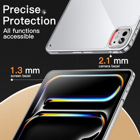 JETech Clear Case for iPad Air 13-Inch M2 (2024), Anti-Yellowing Transparent Shockproof Slim Tablet Back Cover with Hard PC Back and Soft TPU Bumper in Saudi Arabia