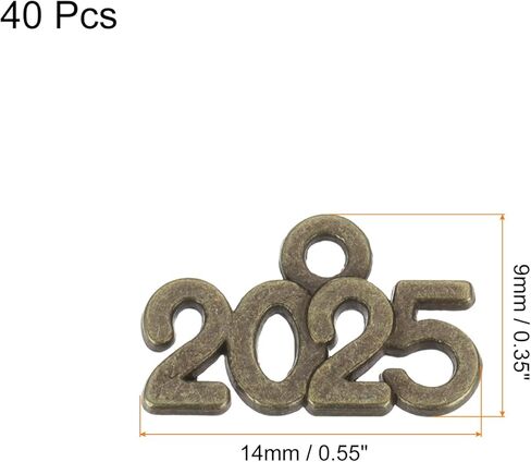 Meccanixity 2025 التخرج سنة التخرج Charm 3D المعدني شرابة السنة رقم سحر سنة قلادة مصغرة ل Diy الذكرى السنوية لصنع الحرف اليدوية in Kuwait