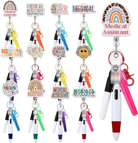 60 PCS Care Care Week Week Reels Pens مجموعة هدايا تشمل الطرف الدائم علامات العلامة العليا القابلة للسحب مقطع سلسلة مفاتيح القلم للمعالج التنفسي دكتور الرئوي الهدايا in Saudi Arabia