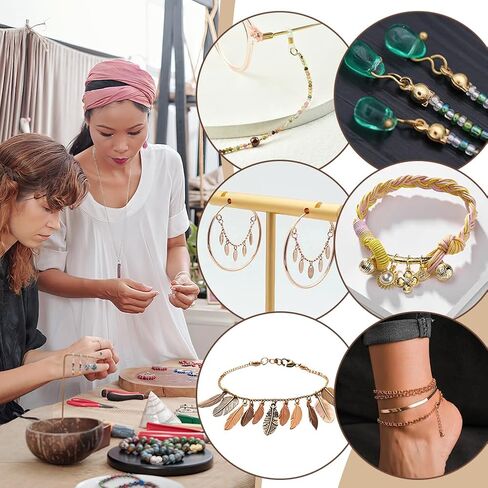 AHANDMAKER 1700Pcs Jewelry Making Accessories Set with Iron Crimp Beads Covers, Zinc Alloy Lobster Claw Clasps, Brass Wire Guardian & End Bead Tips for Necklace Clasps, Red Copper in Saudi Arabia
