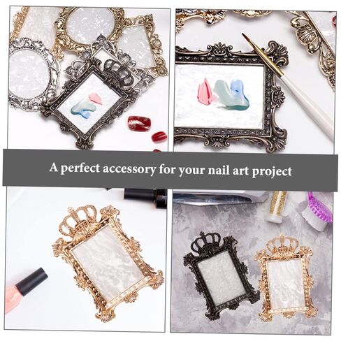 2pcs Vintage Nail Mixing Plates Multi-functional Nail Display Boards for Art Photography Small Makeup Mixing Tray for Manicure Tools in Saudi Arabia