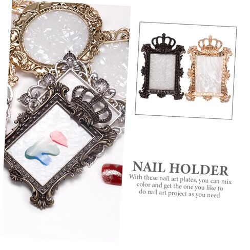 2pcs Vintage Nail Mixing Plates Multi-functional Nail Display Boards for Art Photography Small Makeup Mixing Tray for Manicure Tools in Saudi Arabia