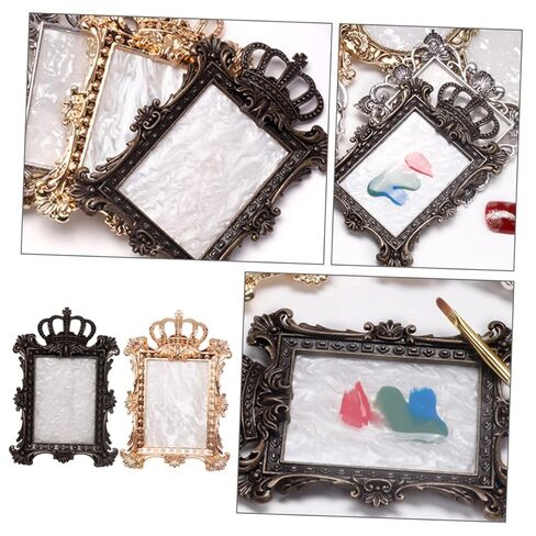 2pcs Vintage Nail Mixing Plates Multi-functional Nail Display Boards for Art Photography Small Makeup Mixing Tray for Manicure Tools in Saudi Arabia