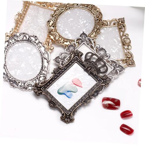 2pcs Vintage Nail Mixing Plates Multi-functional Nail Display Boards for Art Photography Small Makeup Mixing Tray for Manicure Tools in Saudi Arabia