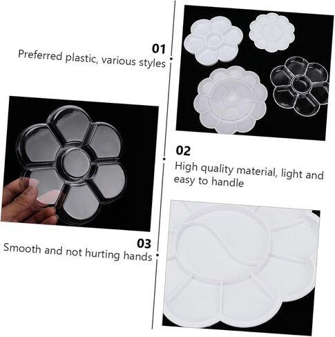 4Pcs Watercolor Paint Palette Tray for Boys and Girls and Adults White Mixing Trays for Painting Easy Clean Art Tools for DIY Crafts and Creative Projects in Saudi Arabia