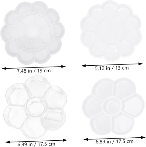 4Pcs Watercolor Paint Palette Tray for Boys and Girls and Adults White Mixing Trays for Painting Easy Clean Art Tools for DIY Crafts and Creative Projects in Saudi Arabia