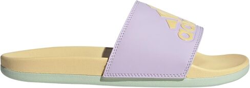adidas Women's Adilette Comfort Slide Sandal, Carbon/Off White/Lucid Pink, 5 in Saudi Arabia