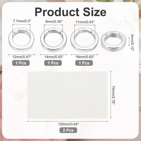 PATIKIL 12/14/16mm 925 Sterling Silver Spring Gate Rings, 3Pcs Plat Round Spring Clasps Necklace Enhancer Shortener Closures Connector for Jewelry Making Necklaces DIY, Silver Tone in Saudi Arabia