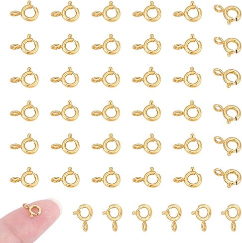 PH Pandahall 50pcs 18k مشابك مطلية بالذهب المشابك المشبكات الذهبية مع مجموعات ملحقات للمجوهرات حلقات القفزة المفتوحة للأساور قلادات المعلقات مجوهرات لإجراء إصلاحات in Saudi Arabia