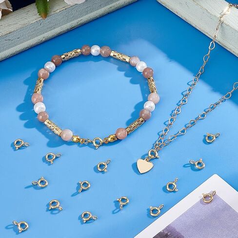 PH Pandahall 50pcs 18k مشابك مطلية بالذهب المشابك المشبكات الذهبية مع مجموعات ملحقات للمجوهرات حلقات القفزة المفتوحة للأساور قلادات المعلقات مجوهرات لإجراء إصلاحات in Saudi Arabia