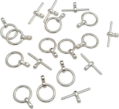 FS Brand 25 Sets Toggle Clasp Clasp Clasp Clasp Round Round Making Supply. (فضي) in Kuwait