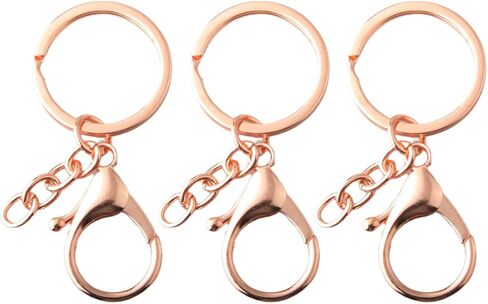 20pcs حلقة مقسمة مسطحة ومشابك جراد البحر مع سلسلة التمديد لسلسلة مفاتيح مفتاح DIY Craft (Silver) in Kuwait