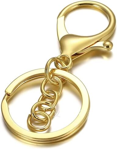 20pcs حلقة مقسمة مسطحة ومشابك جراد البحر مع سلسلة التمديد لسلسلة مفاتيح مفتاح DIY Craft (Silver) in Kuwait