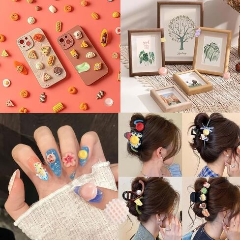 118 PCS SLIME SHARMS FOOD مجموعة لطيفة ， مختلط الكثير من الراتنجات الغذائية راتنجات مسطحة مجموعات لطيفة لصنع الحرف اليدوية ديي ، والزخارف ، والسكريات الزخرفة المختلطة ، والزينة ، ومقطع الشعر in Saudi Arabia