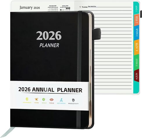 2026 Planner, A5 (5.6"x 8.5") Planner 2026 Jan-Dec, Monthly/Weekly/Daily Tabs with Contacts & Holidays, PU Leather Cover & 100gsm Paper, Organizer for School and Business Supplies (Sage Green) in Saudi Arabia