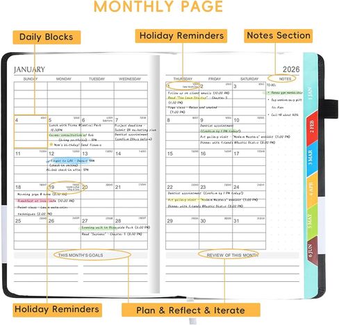 2026 Planner, A5 (5.6"x 8.5") Planner 2026 Jan-Dec, Monthly/Weekly/Daily Tabs with Contacts & Holidays, PU Leather Cover & 100gsm Paper, Organizer for School and Business Supplies (Sage Green) in Saudi Arabia