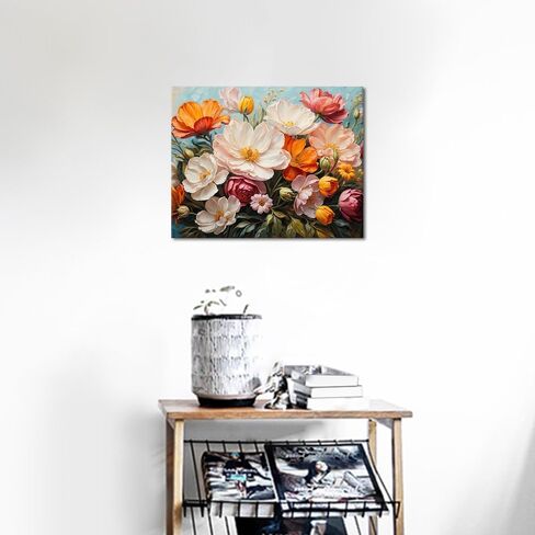 طقم طلاء زيت Tumovo DIY ، زهور ملونة جميلة الطلاء بأرقام للبالغين ، الطلاء الفني الأزهار التجريدي بالأرقام مع الفرش والصباغ ، 16 × 20 بوصة in Saudi Arabia