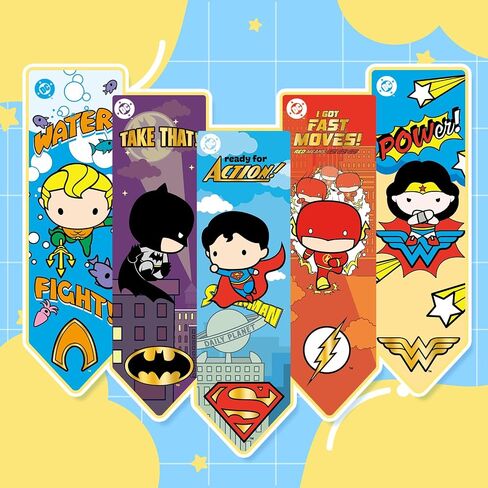 10pcs مرجعية Superhero Bluk ، مرجعية كوميدية لطيفة DC ، هدايا قراءة مثالية وعلامات الصفحات للكتب/المخططين ، مكافأة الفصل الدراسي وهدية عيد ميلاد in Kuwait
