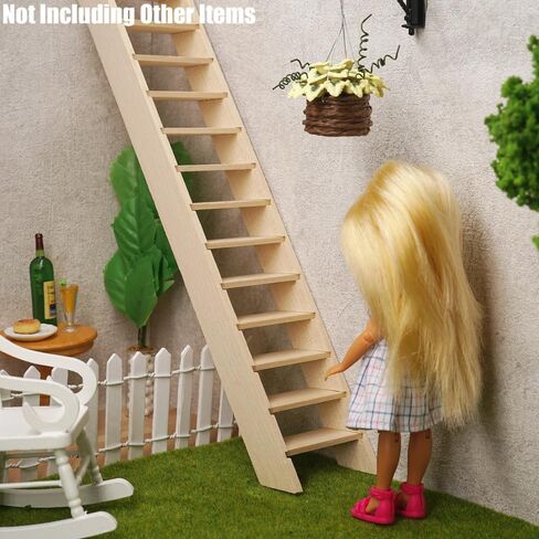 Odoria Dollhouse Step Ladder Miniature: 1/12 Scale Unfinished Construction for Fairy Garden Rustic - Mini Elf Gnome Wood Furniture for Craft DIY in Saudi Arabia