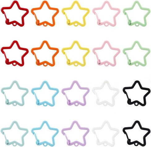 Sunnyclue 1 Box 20pcs 10 Colors Star Lobster Clasp keychain Star Spring Clasp Collfullitulfull Metal Snap Hooks Clip Spring Buckle Trigger for Jewelry Making Diy Keyrings Decor Crafts Accessories Onvorials ader in Saudi Arabia