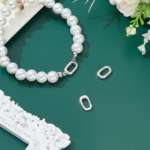 Webeedy 3 PCS 925 Clasps sterling Silver Oval Jewelry لصنع المجوهرات ، قلادة ، سوار ، أقراط ، موسع سوار ، 12 × 7 مم/0.47x0.28 '' ' in Saudi Arabia