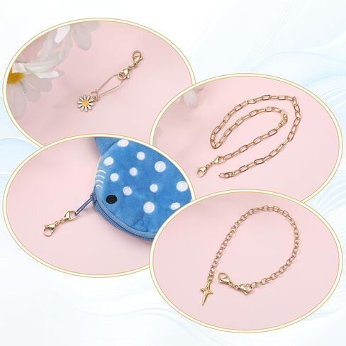 4 PCS Gold Double Lobster Clasp Extender, Necklace Chain Extension Double Claw End Clasps Design, Bracelet Extender Connector Clasp for DIY Jewelry Making in Kuwait