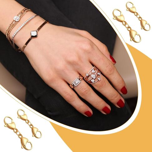 4 PCS Gold Double Lobster Clasp Extender, Necklace Chain Extension Double Claw End Clasps Design, Bracelet Extender Connector Clasp for DIY Jewelry Making in Kuwait